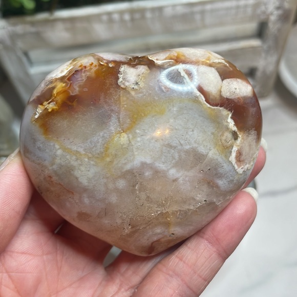 Flower Agate Heart Crystal - Picture 3 of 3